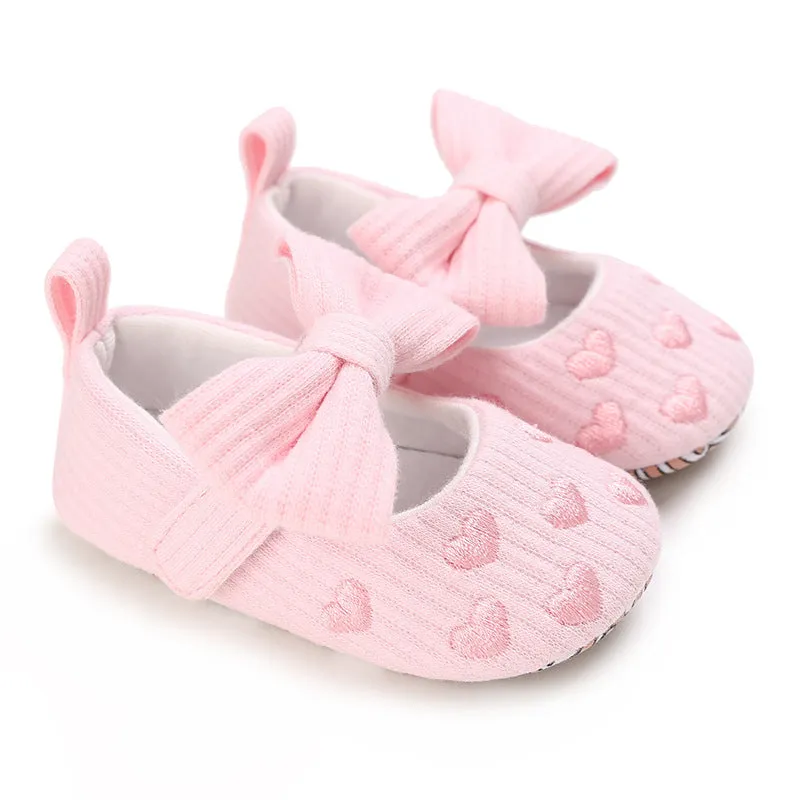 0-1 Years Old Baby Cotton Love Pattern Princess Baby Toddler Shoes