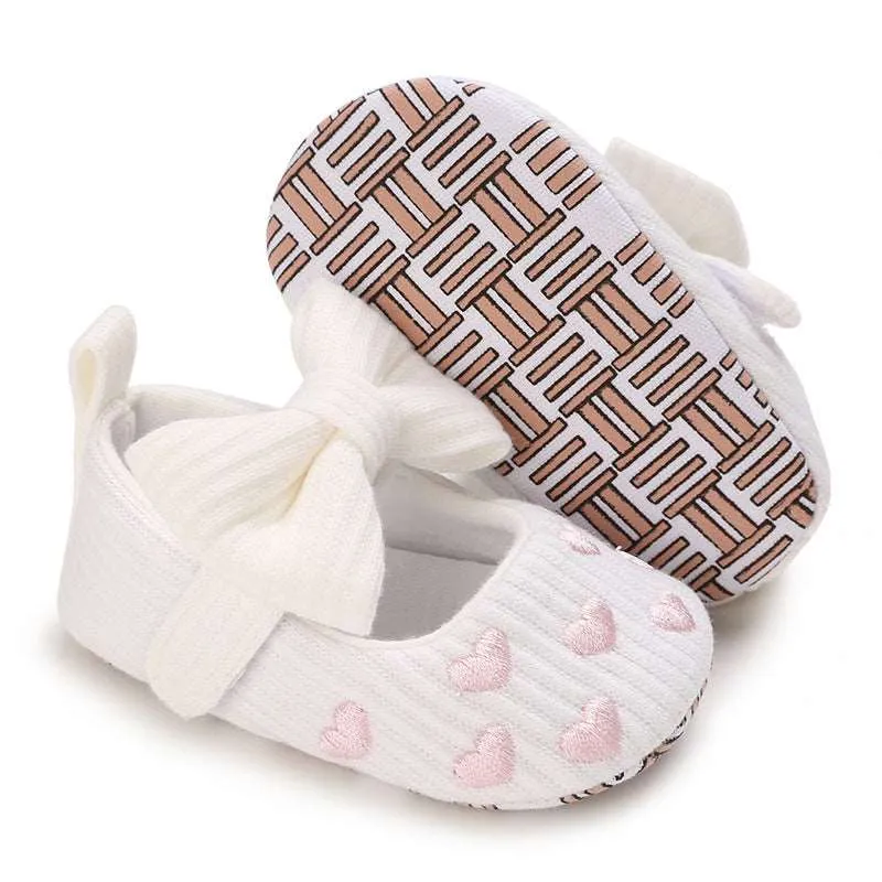 0-1 Years Old Baby Cotton Love Pattern Princess Baby Toddler Shoes