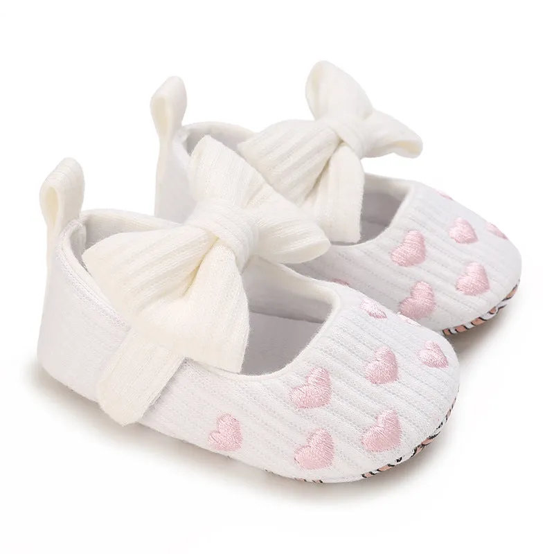 0-1 Years Old Baby Cotton Love Pattern Princess Baby Toddler Shoes