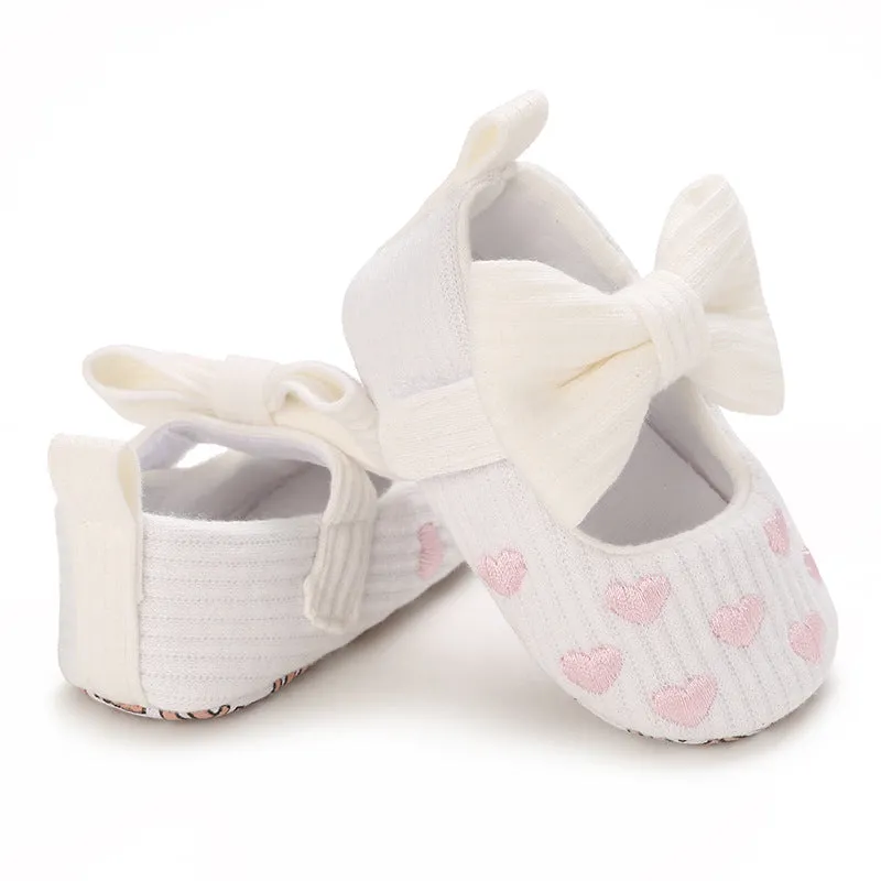 0-1 Years Old Baby Cotton Love Pattern Princess Baby Toddler Shoes