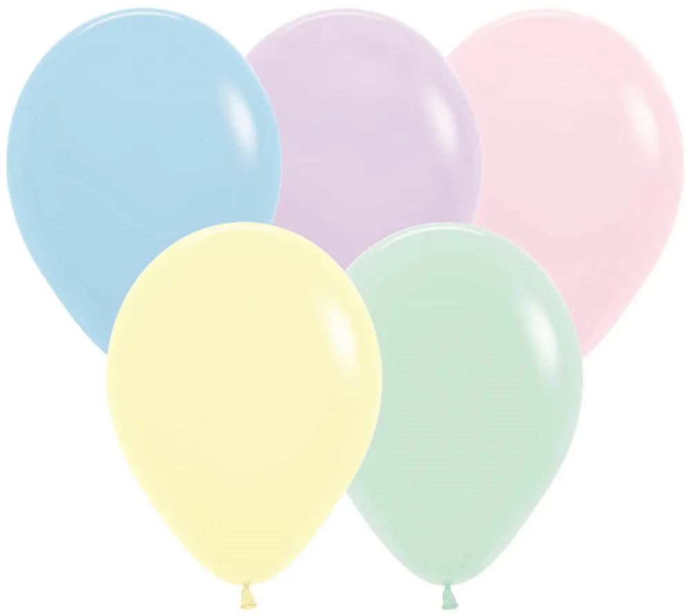 11 inch Sempertex Pastel Matte Assorted Latex Balloons 100ct