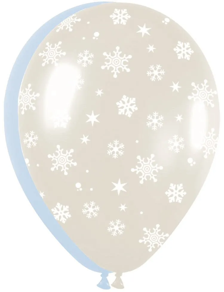 11 inch Sempertex Snowflakes Latex Balloons 50ct