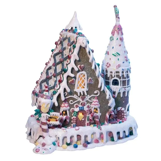 13" Pre-Lit Claydough Gingerbread Inn with C7 Bulb