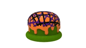 18" Candy Truffle Stool With Orange, Purple and Black Frosting