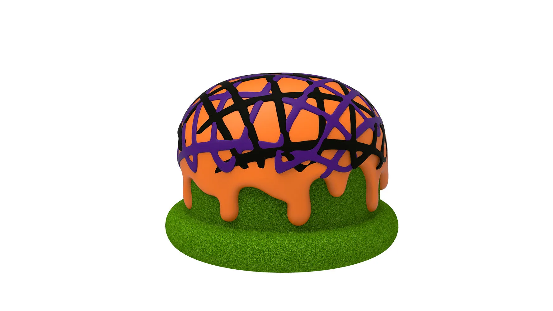 18" Candy Truffle Stool With Orange, Purple and Black Frosting