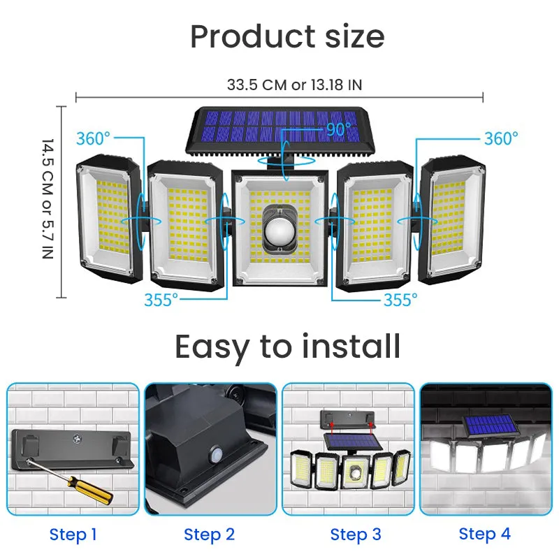 18W Outdoor Solar Sensor Light