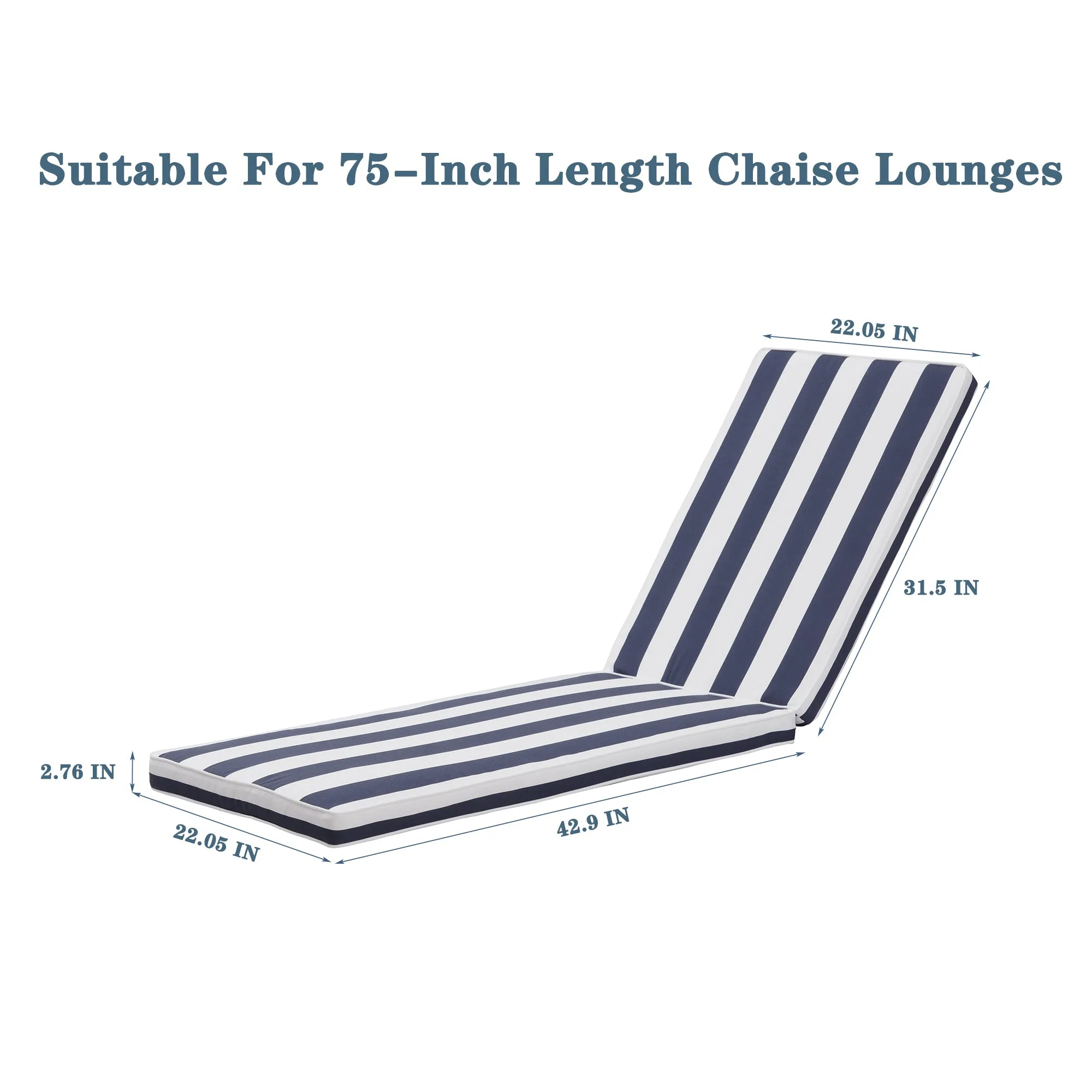 1pc Outdoor Lounge Chair Cushion Replacement