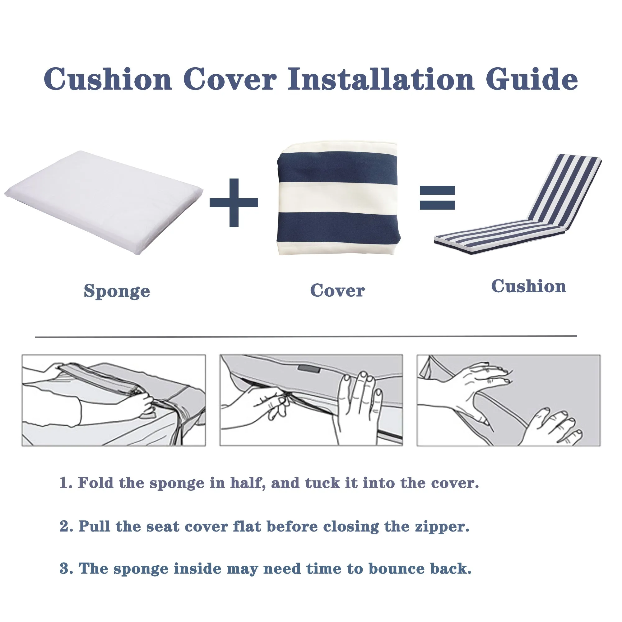 1pc Outdoor Lounge Chair Cushion Replacement