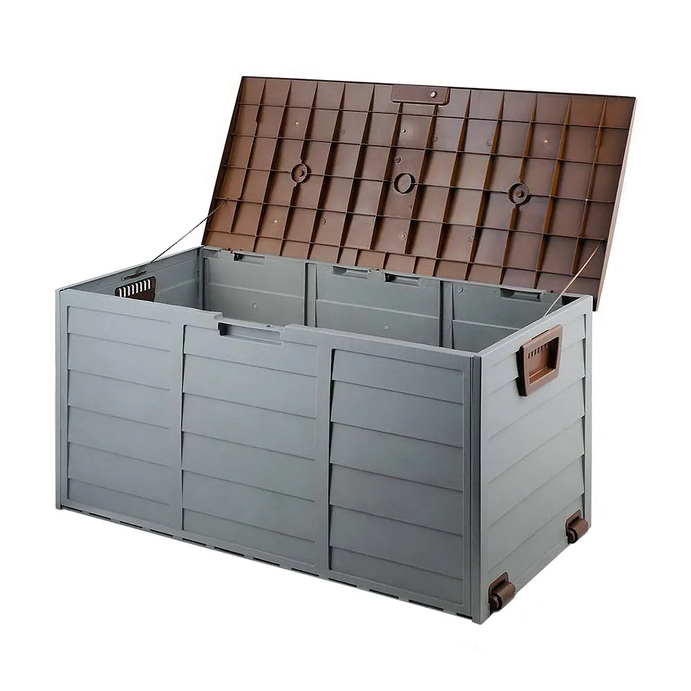 290L Outdoor Storage Box - Brown and Grey