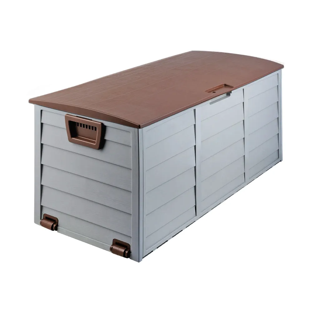 290L Outdoor Storage Box - Brown and Grey