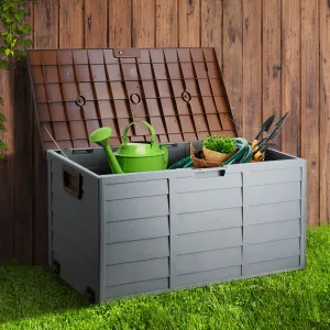 290L Outdoor Storage Box - Brown and Grey