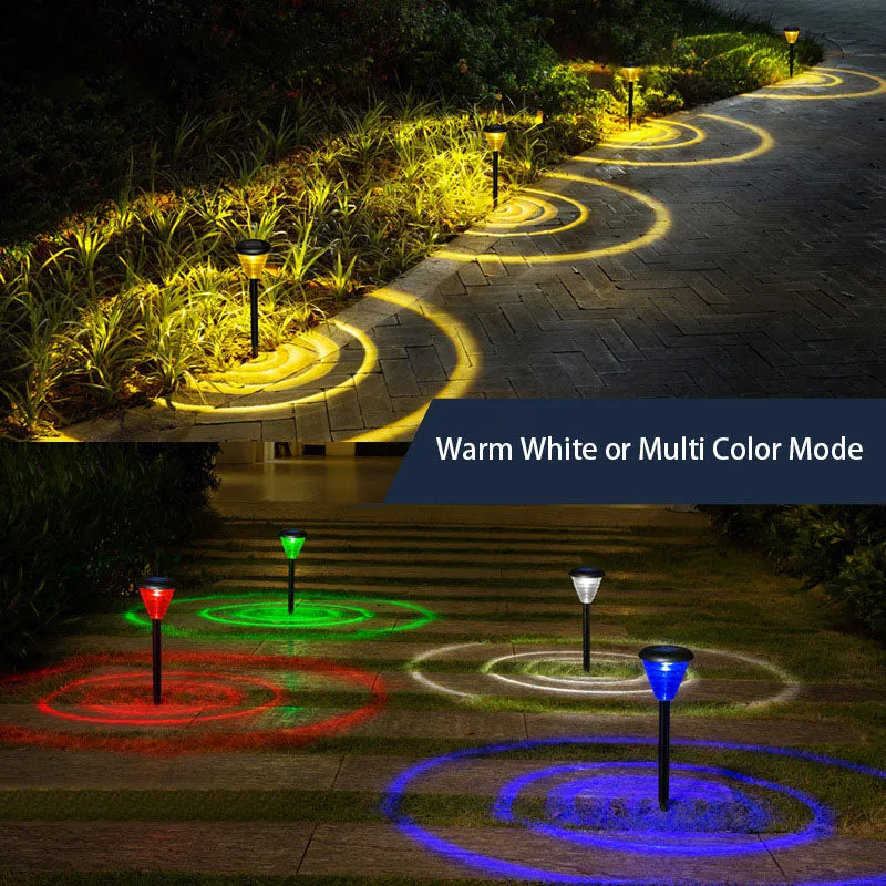 2Pack Solar Outdoor Garden Color Changing/Warm White Light