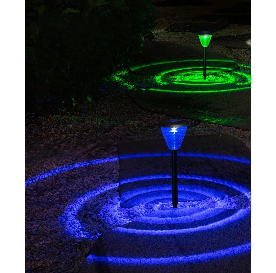 2Pack Solar Outdoor Garden Color Changing/Warm White Light