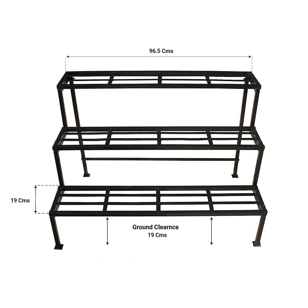 3 Step Stand for Multiple Plants and Pots Stand | Indoor Shelf Holder Rack | Gardening Stand | Indoor Outdoor (Black)