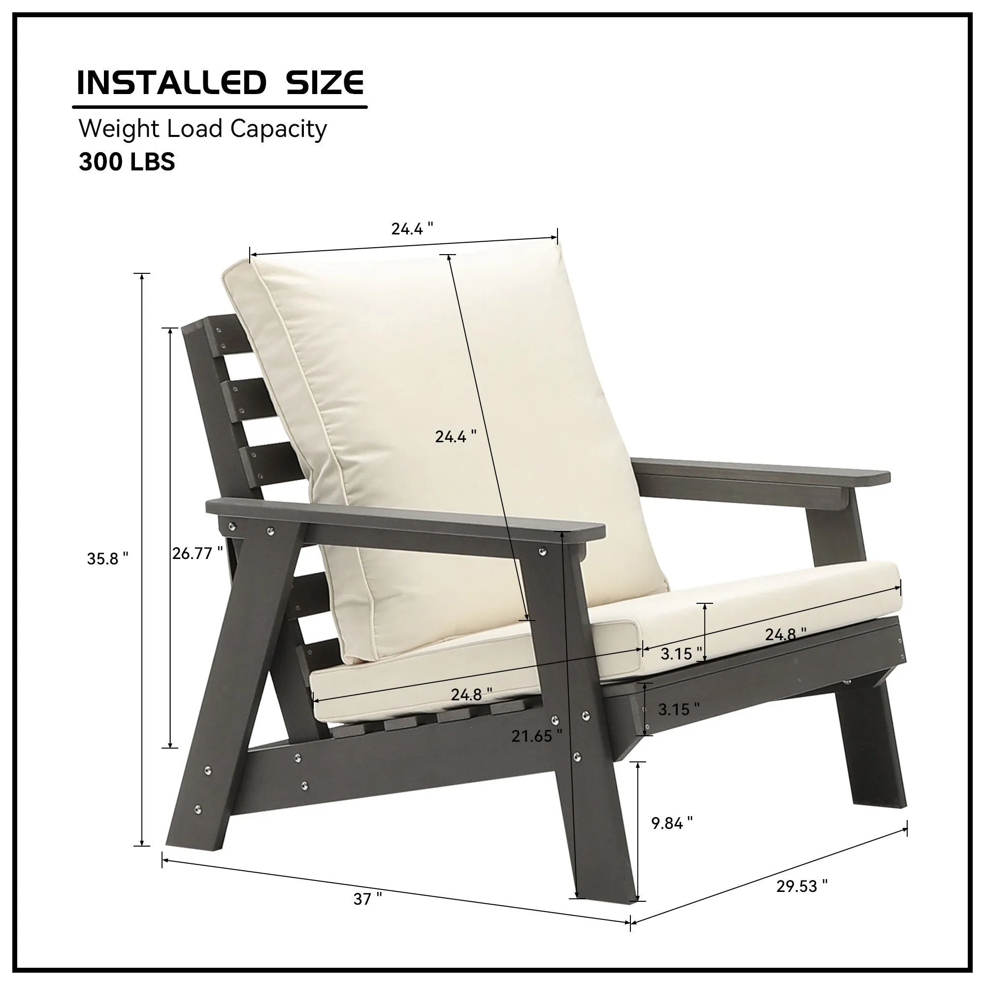 4pcs Conversation Patio Set Outdoor Sofa and Coffee Table