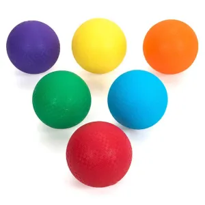 6 Colour Rubber Playground Balls 15cm 6pk