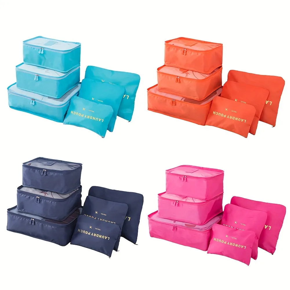 6PCS Travel Storage Bag Set Organize Clothes  Shoes