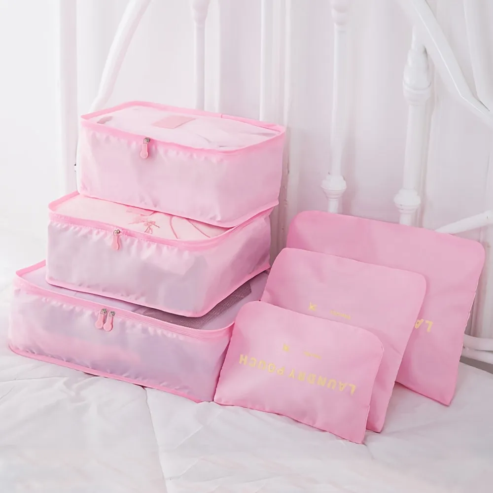 6PCS Travel Storage Bag Set Organize Clothes  Shoes