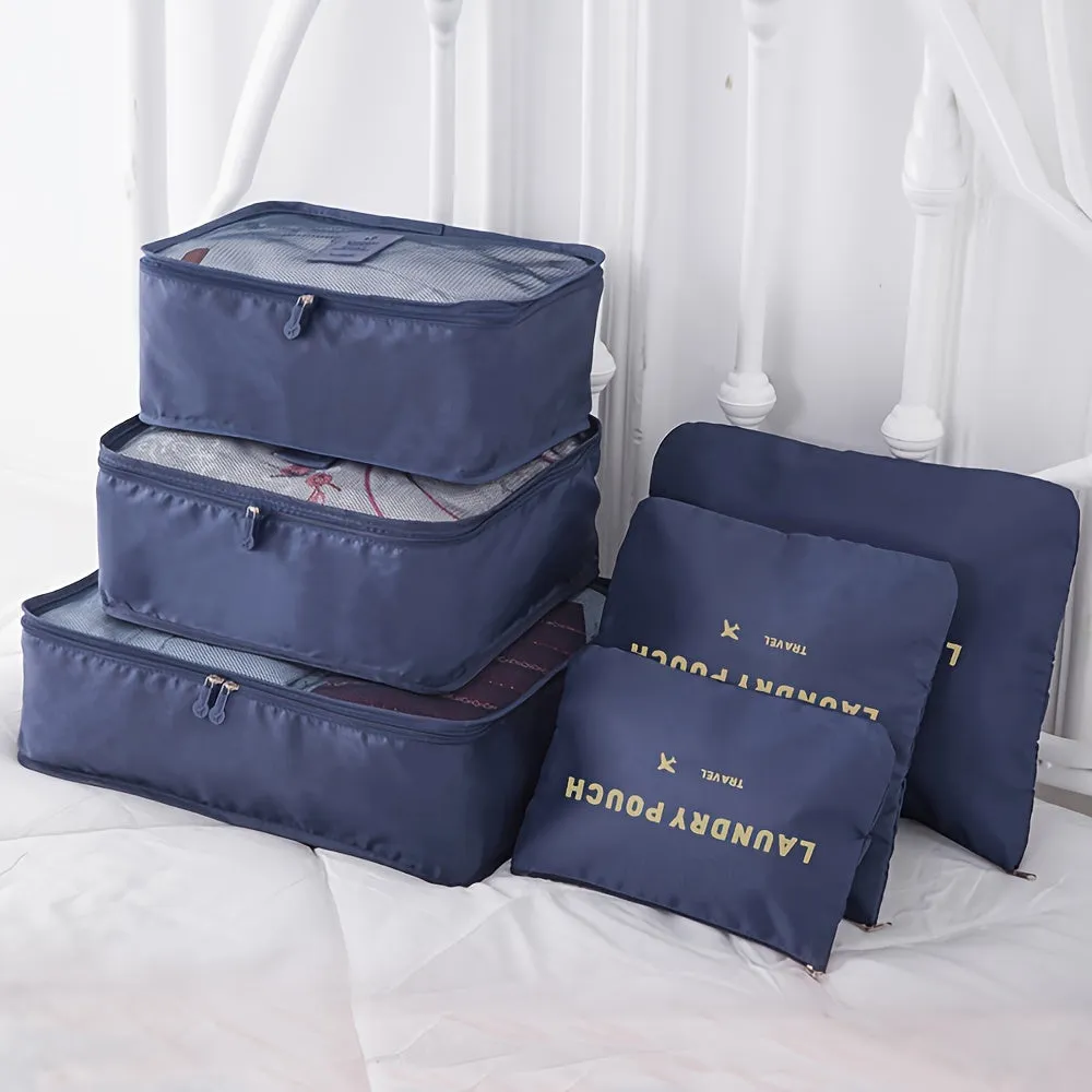 6PCS Travel Storage Bag Set Organize Clothes  Shoes