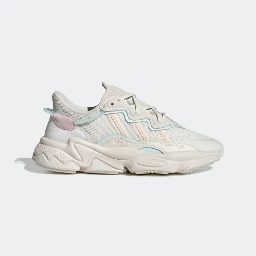 Adidas Women's Ozweego Shoes -  Cloud White / Bliss Orange / Almost Blue