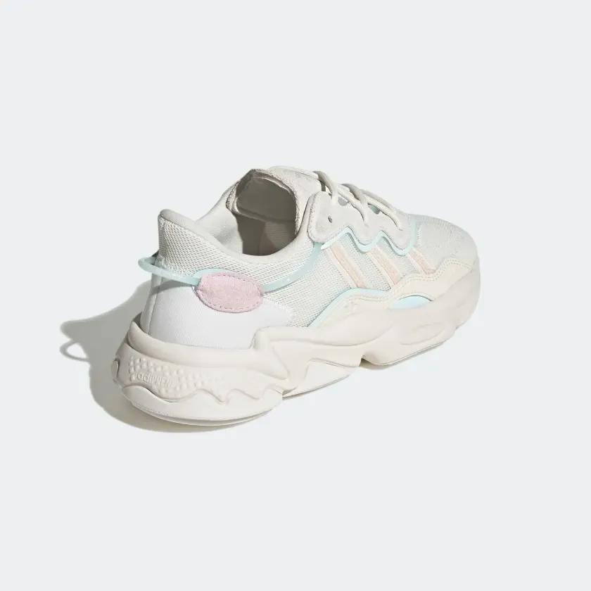 Adidas Women's Ozweego Shoes -  Cloud White / Bliss Orange / Almost Blue