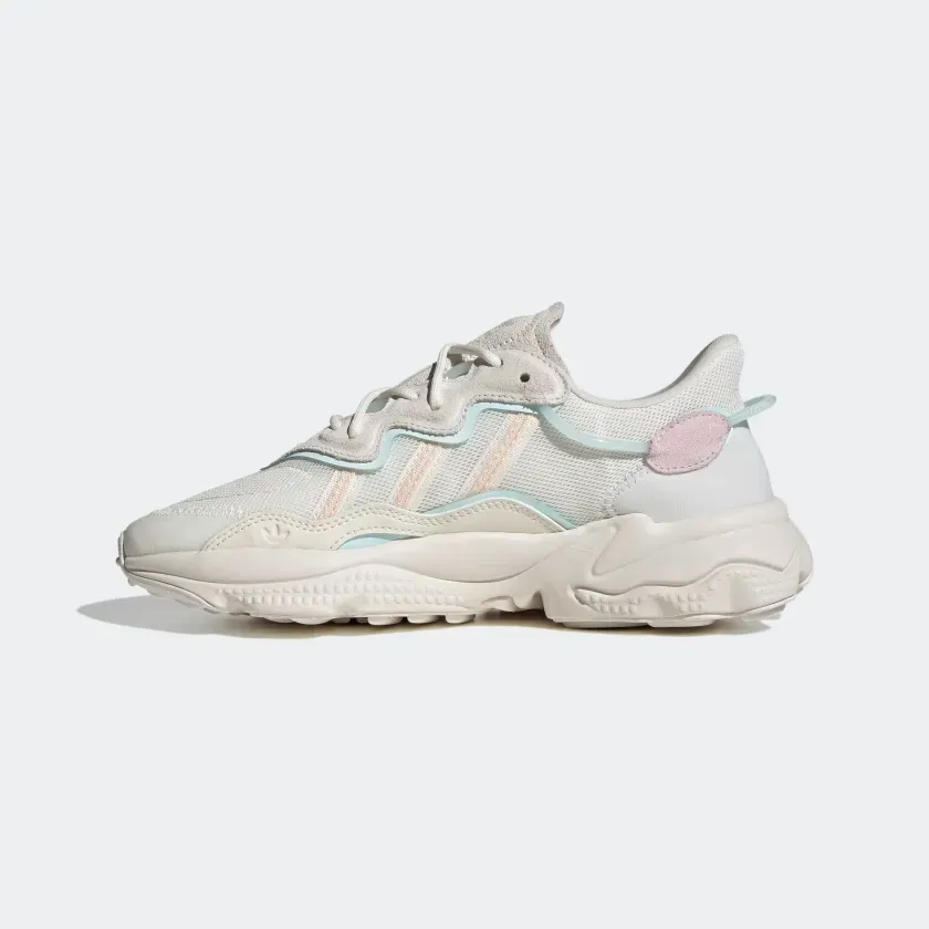 Adidas Women's Ozweego Shoes -  Cloud White / Bliss Orange / Almost Blue