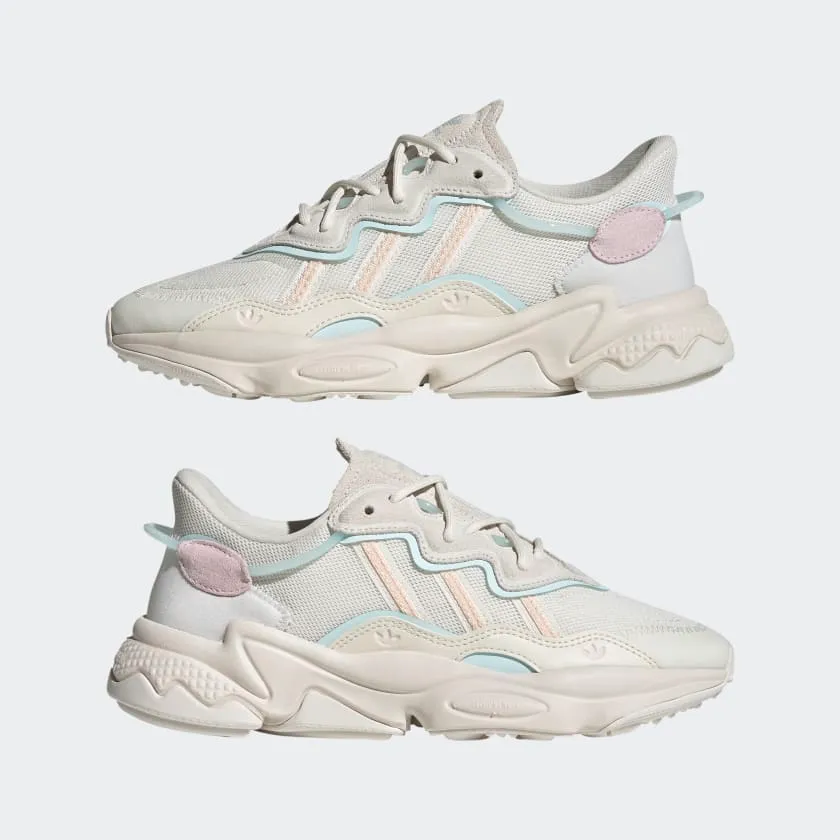 Adidas Women's Ozweego Shoes -  Cloud White / Bliss Orange / Almost Blue