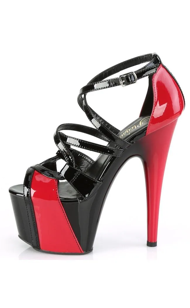 ADORE-764 Black & Red Patent Heels