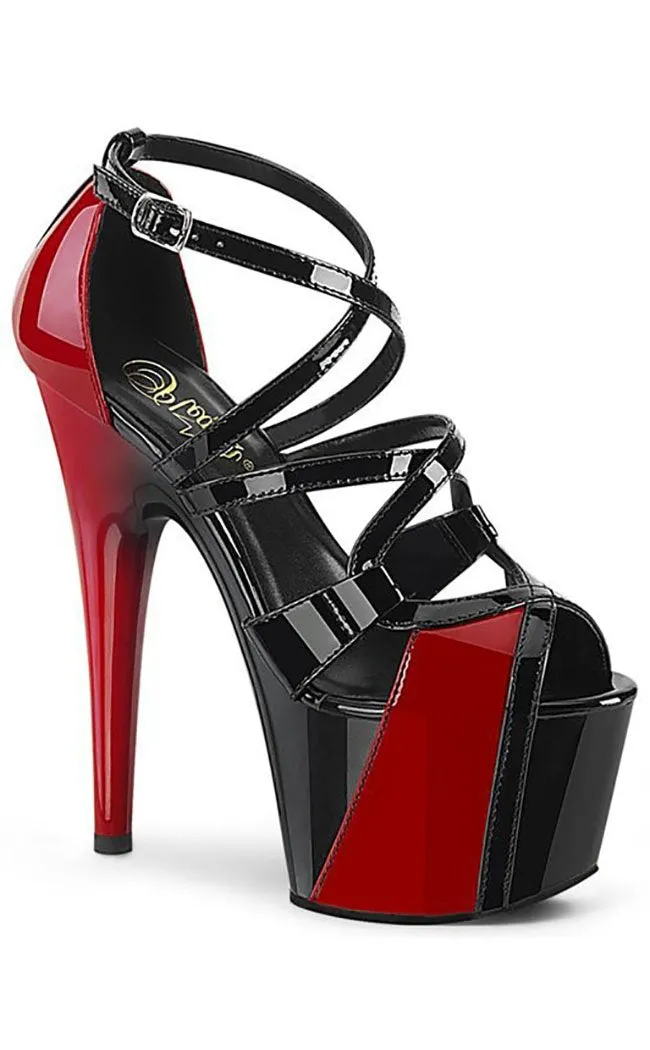 ADORE-764 Black & Red Patent Heels