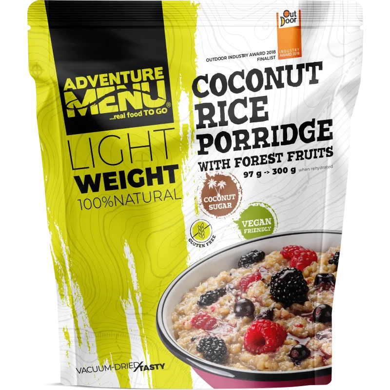 Adventure Menu LIGHTWEIGHT - Coconut rice porridge with forest fruits