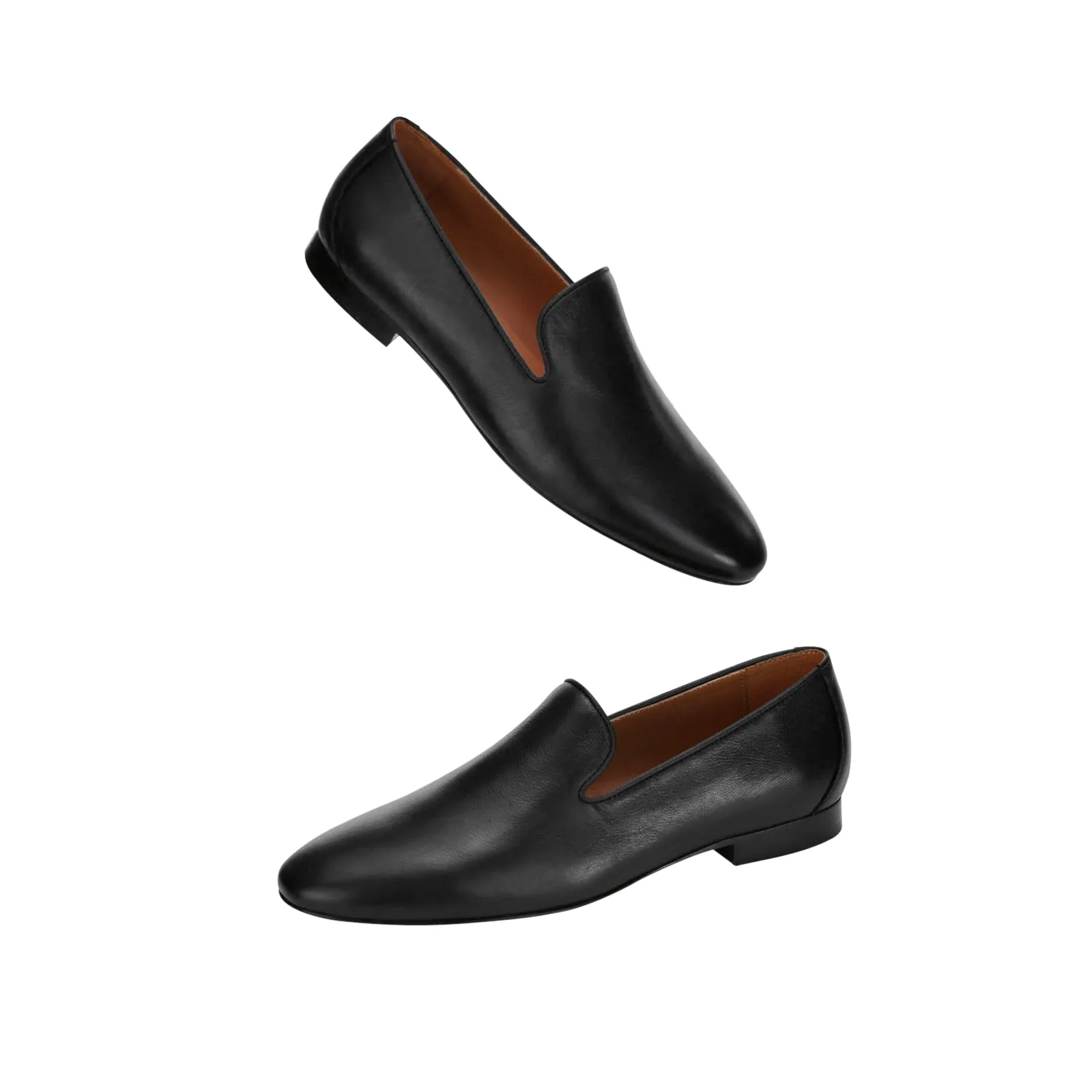 AiciBerllucci  Black Calfskin Leather & Sheepskin  lining-Bree-Penny Loafers for Women- Comfort Flat Shoes- Slip-on Women Loafers -Shoes Casual