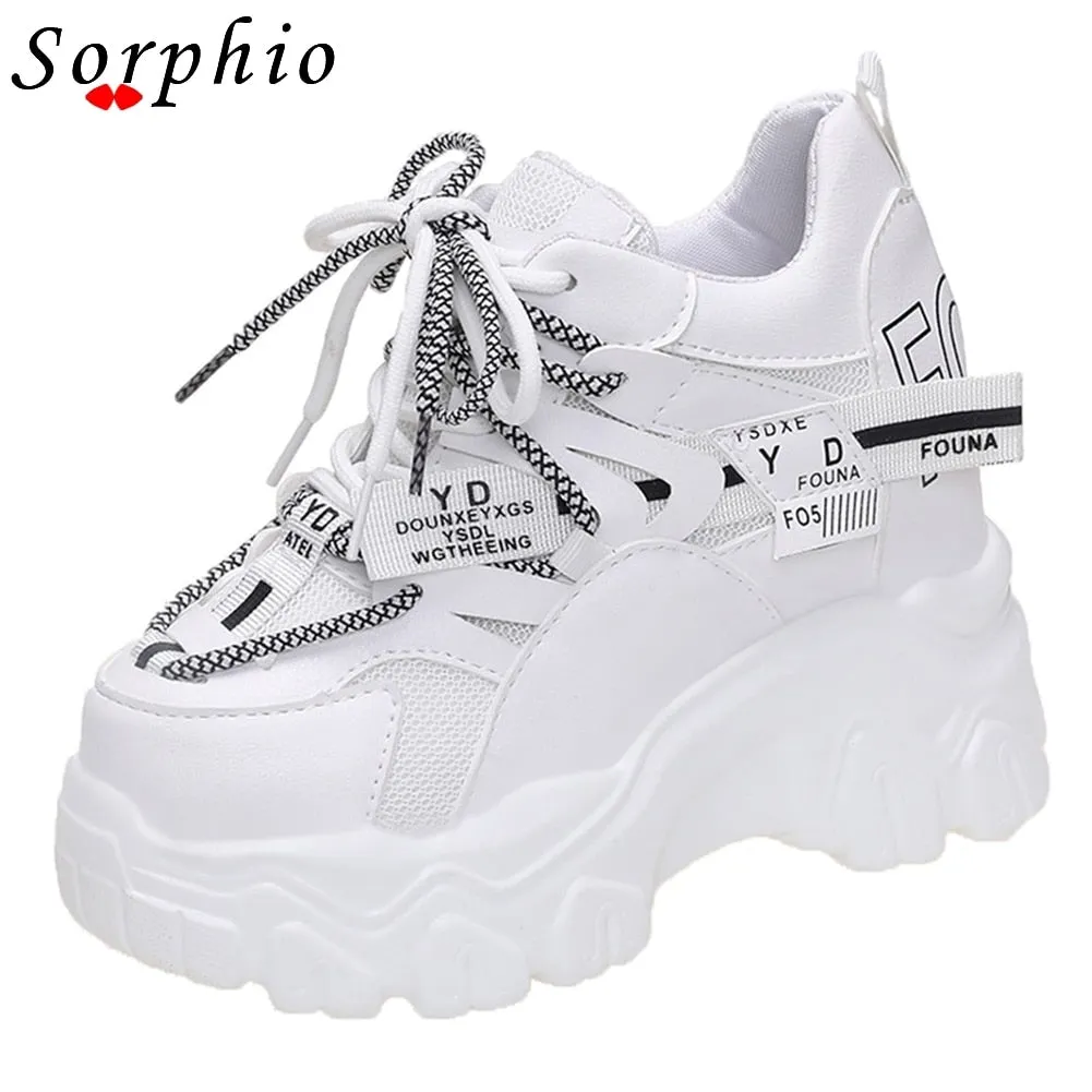 Amozae--Christmas Gift Summer Hot Sale Chunky Heel Internal Increase Sneaker Flats For Women Lace Up Comfortable Shoes Woman Fashion Popular Brand New