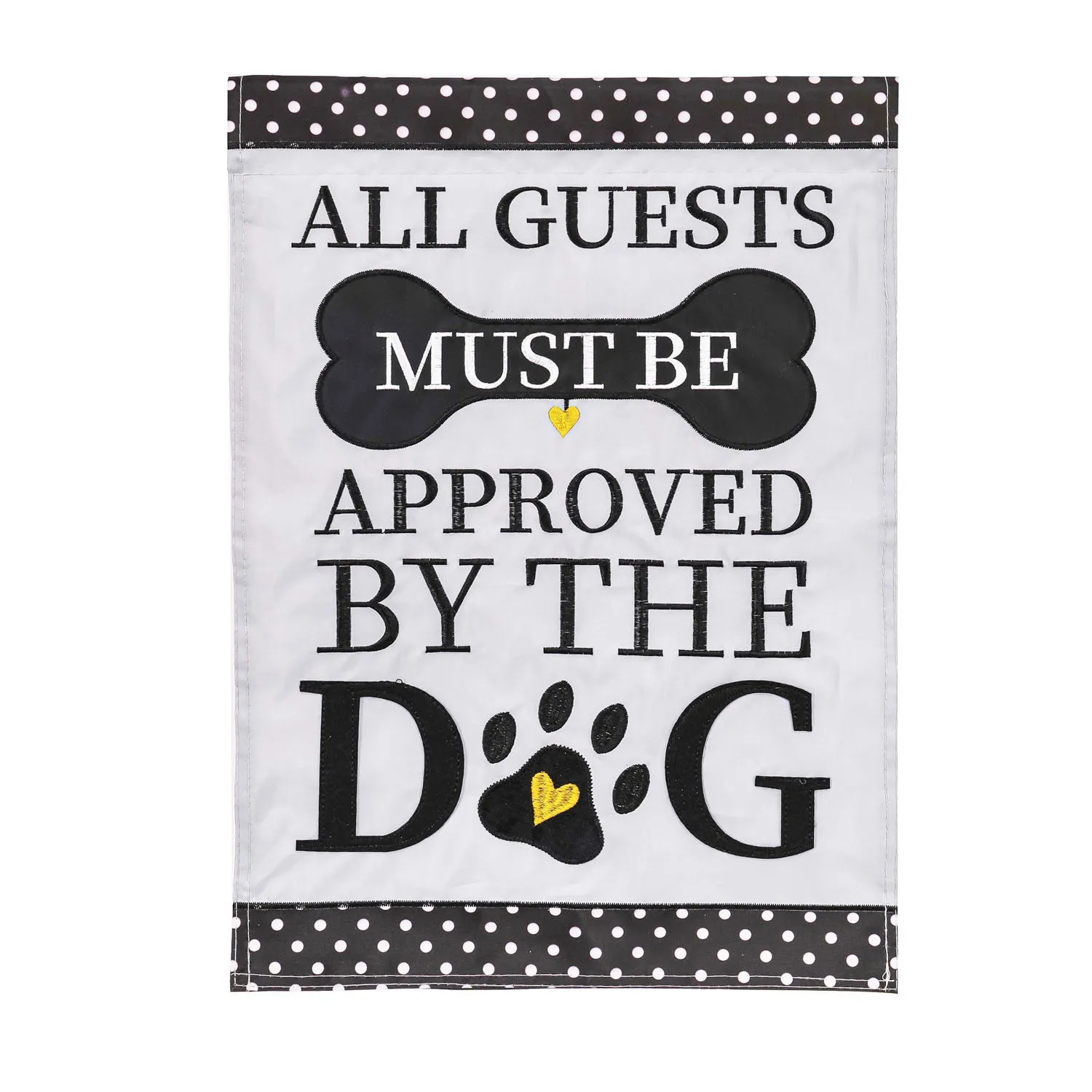 Approved By The Dog Garden Appliqué Flag