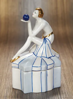 Art Deco Lady Trinket Box