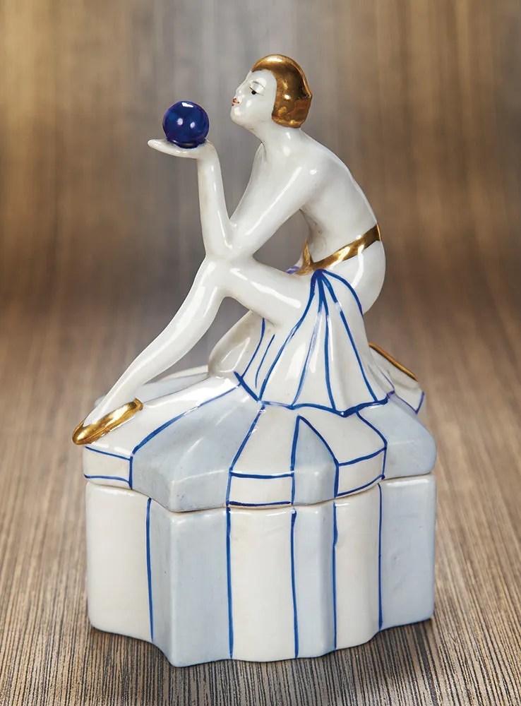 Art Deco Lady Trinket Box