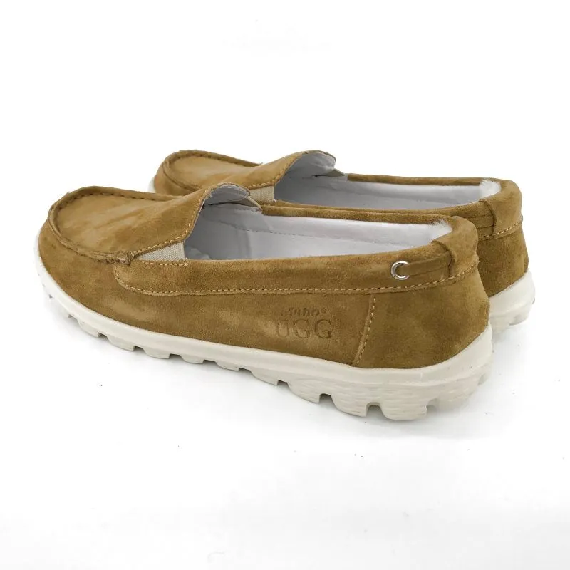 Australian Sheepskin Unisex Casual Flats UGG Moccasin - Chestnut