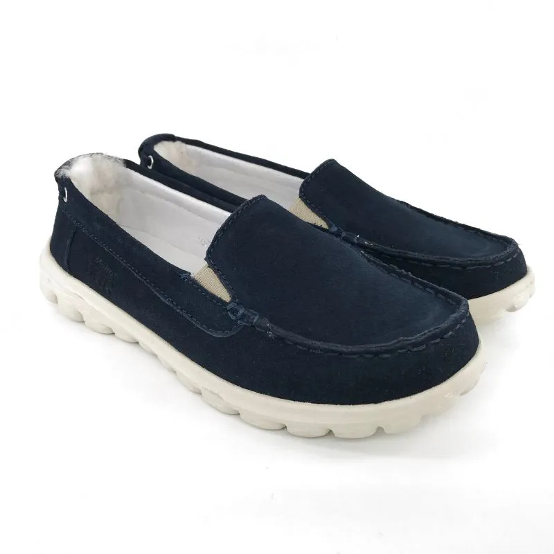 Australian Sheepskin Unisex Casual Flats UGG Moccasin - Navy