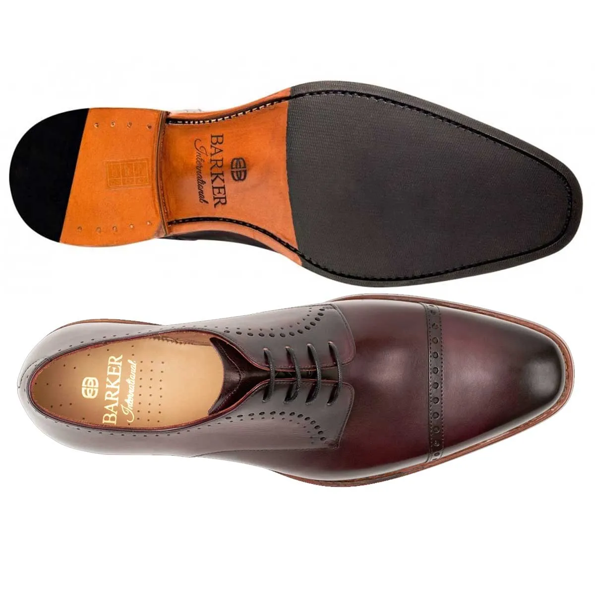 BARKER Noah Shoes - Mens - Burgundy Hand Patina