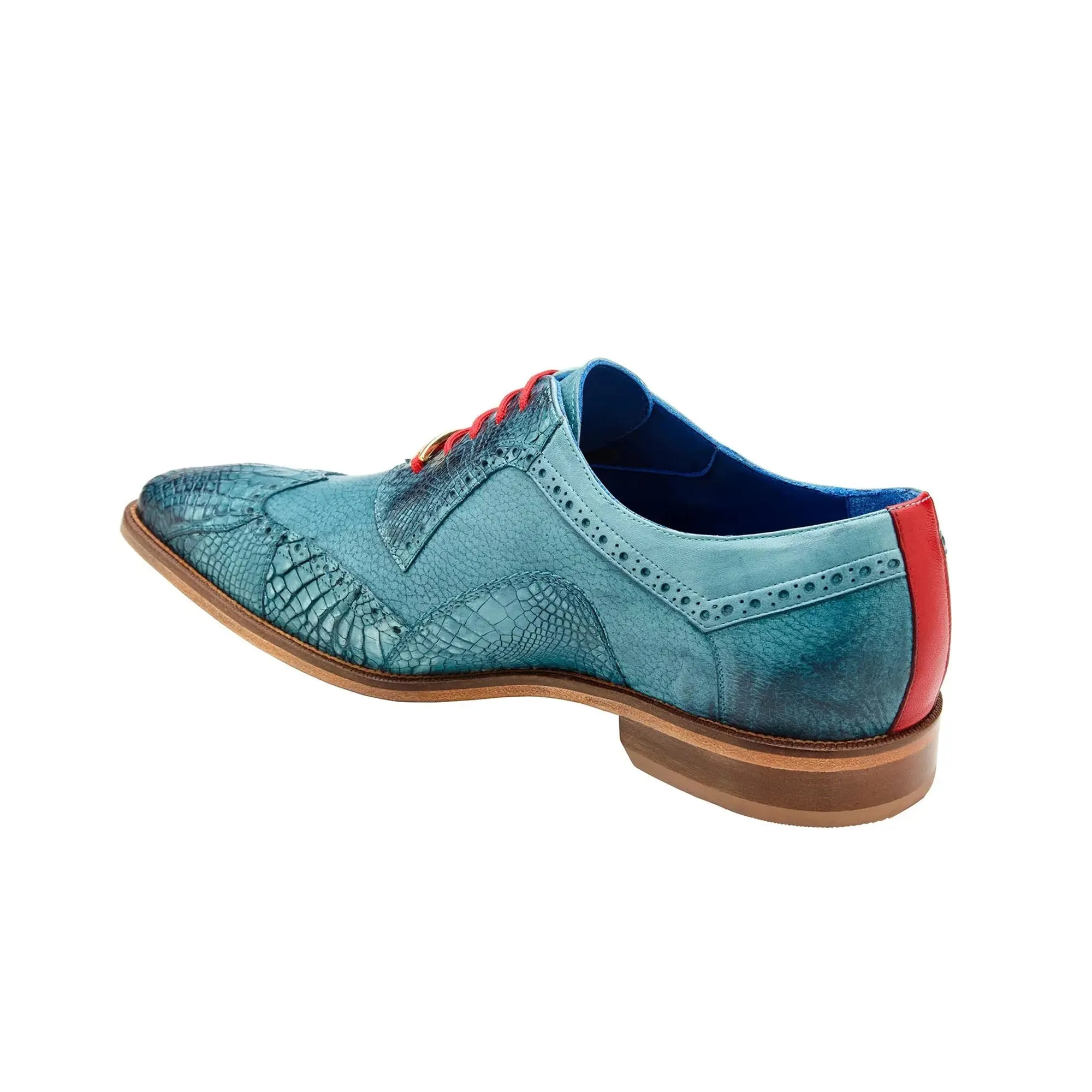 Belvedere Roberto in Antique Aqua Alligator & Leather Dress Shoes