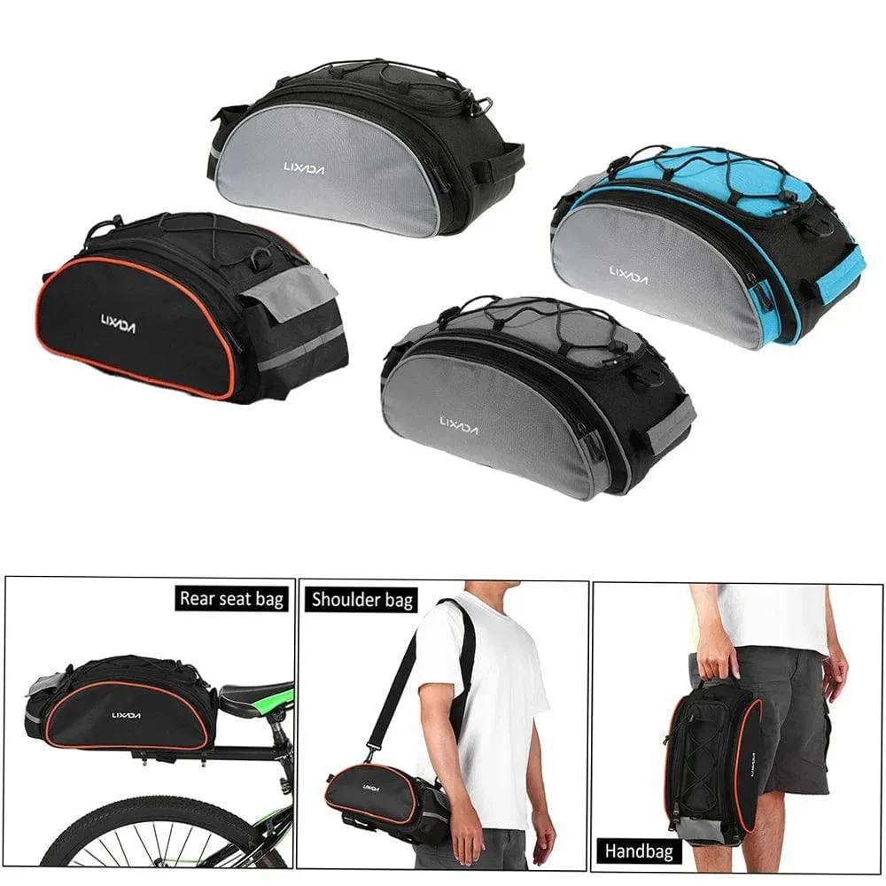 Bicycle Rear Seat Bag Multifunction Waterproof MTB Bicycle Pannier Bag Bike Rack Bag With Rain Cover