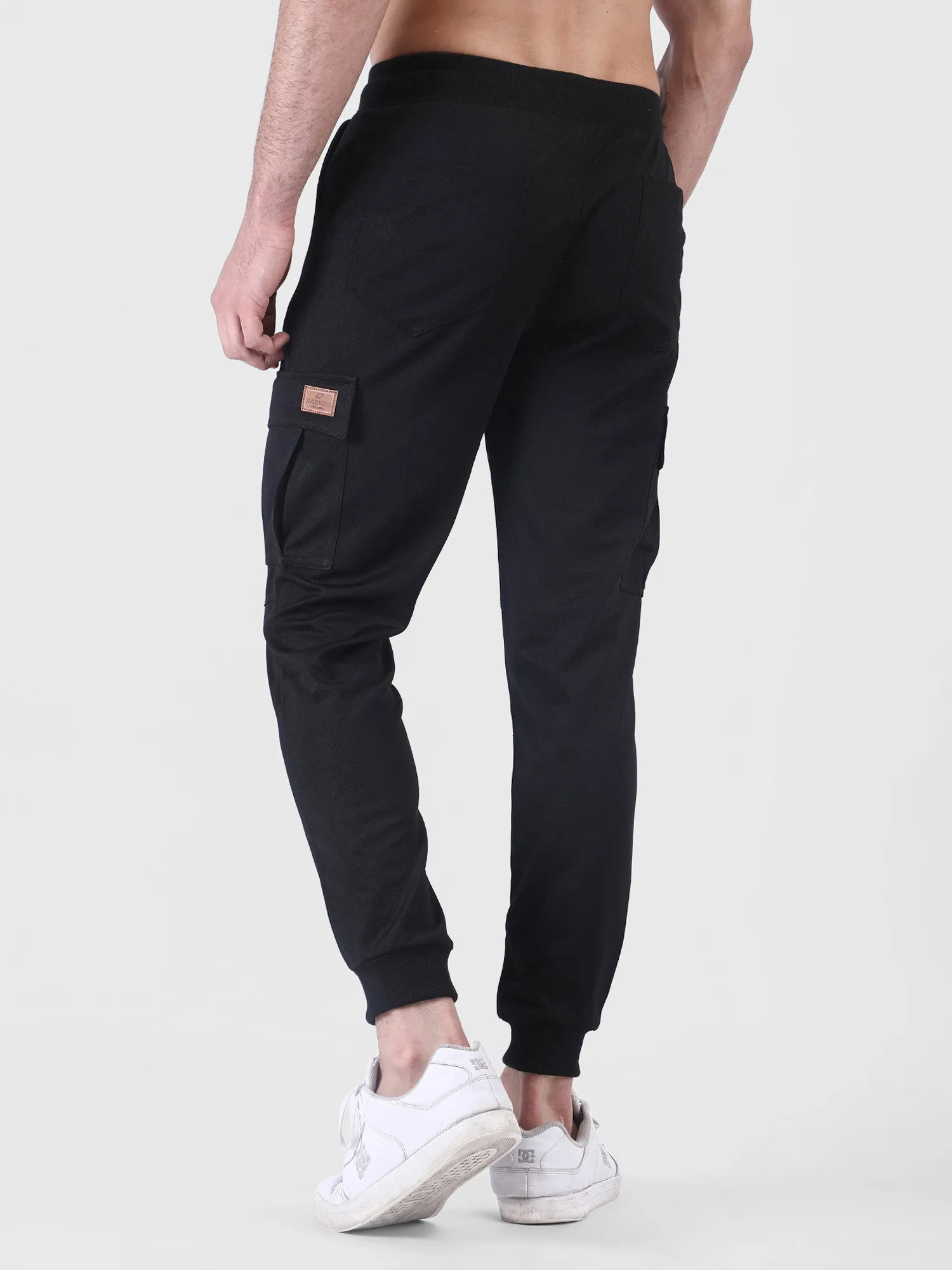 black cargo joggers mens