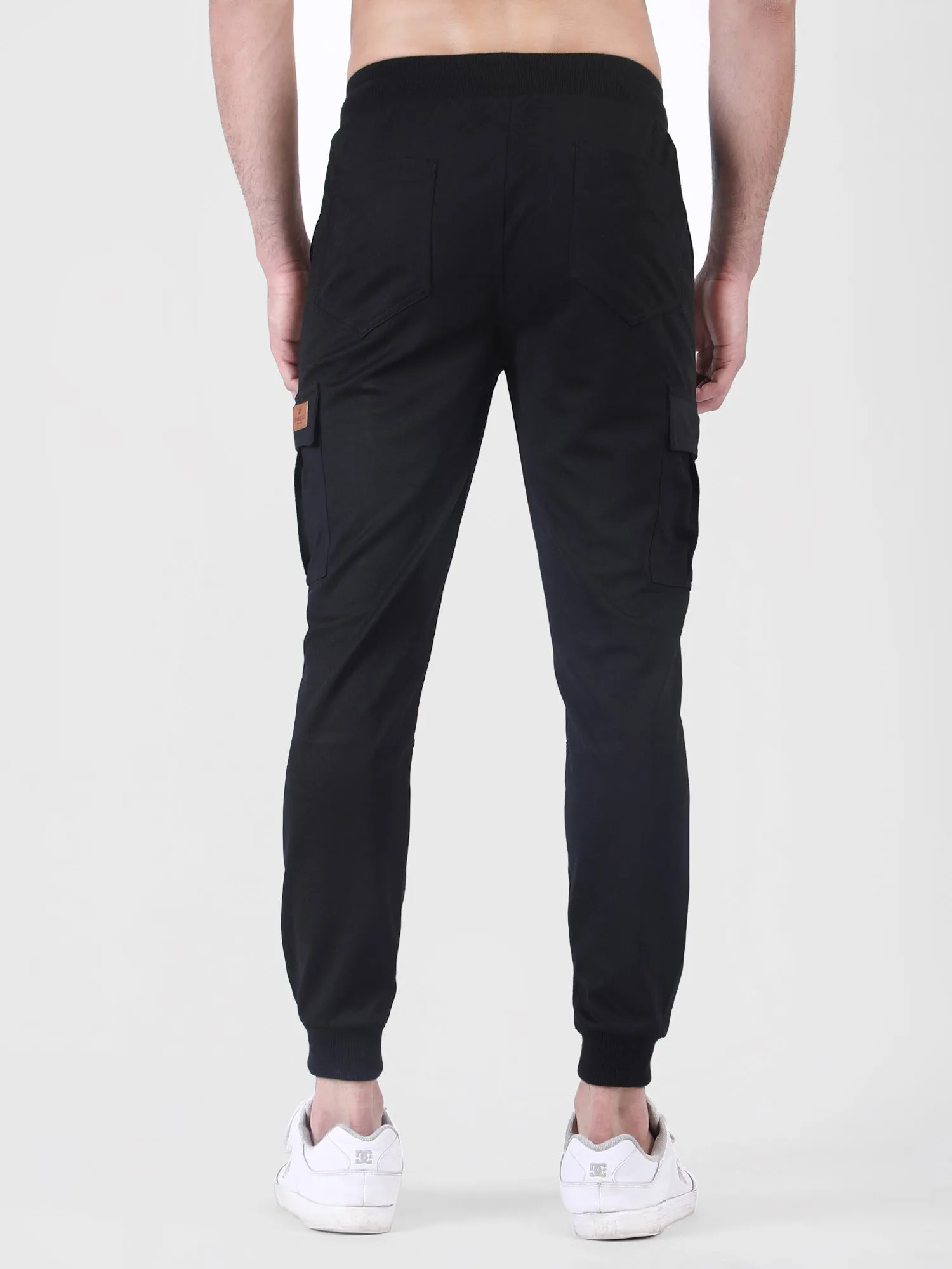 black cargo joggers mens