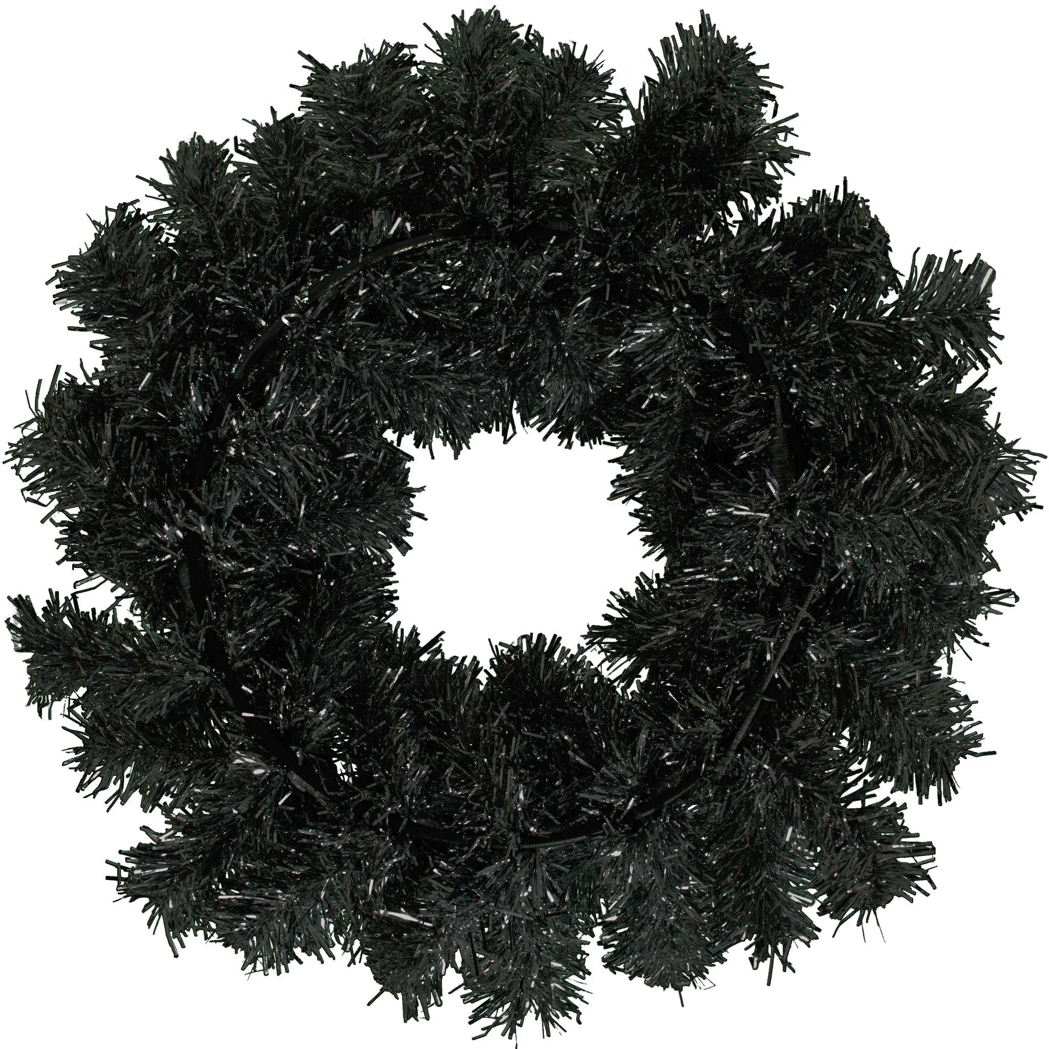 Black Tinsel Christmas Wreaths