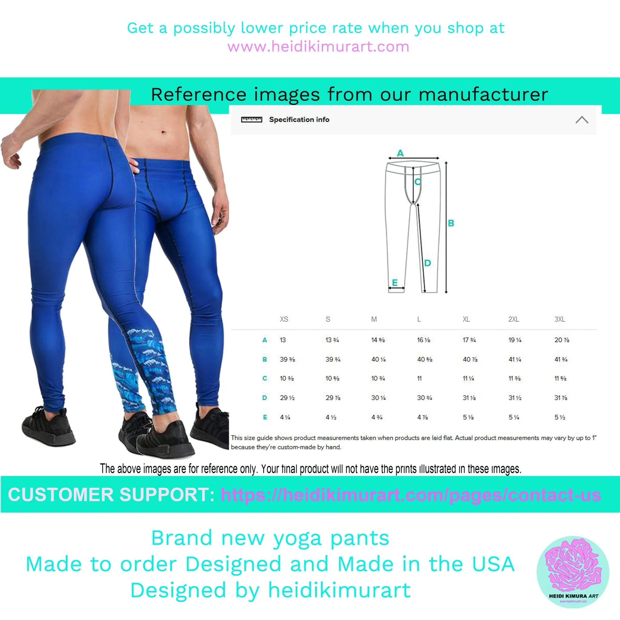 Blue Abstract Men's Leggings, Blue Clouds Designer Meggings Compression Tights-Made in USA/EU