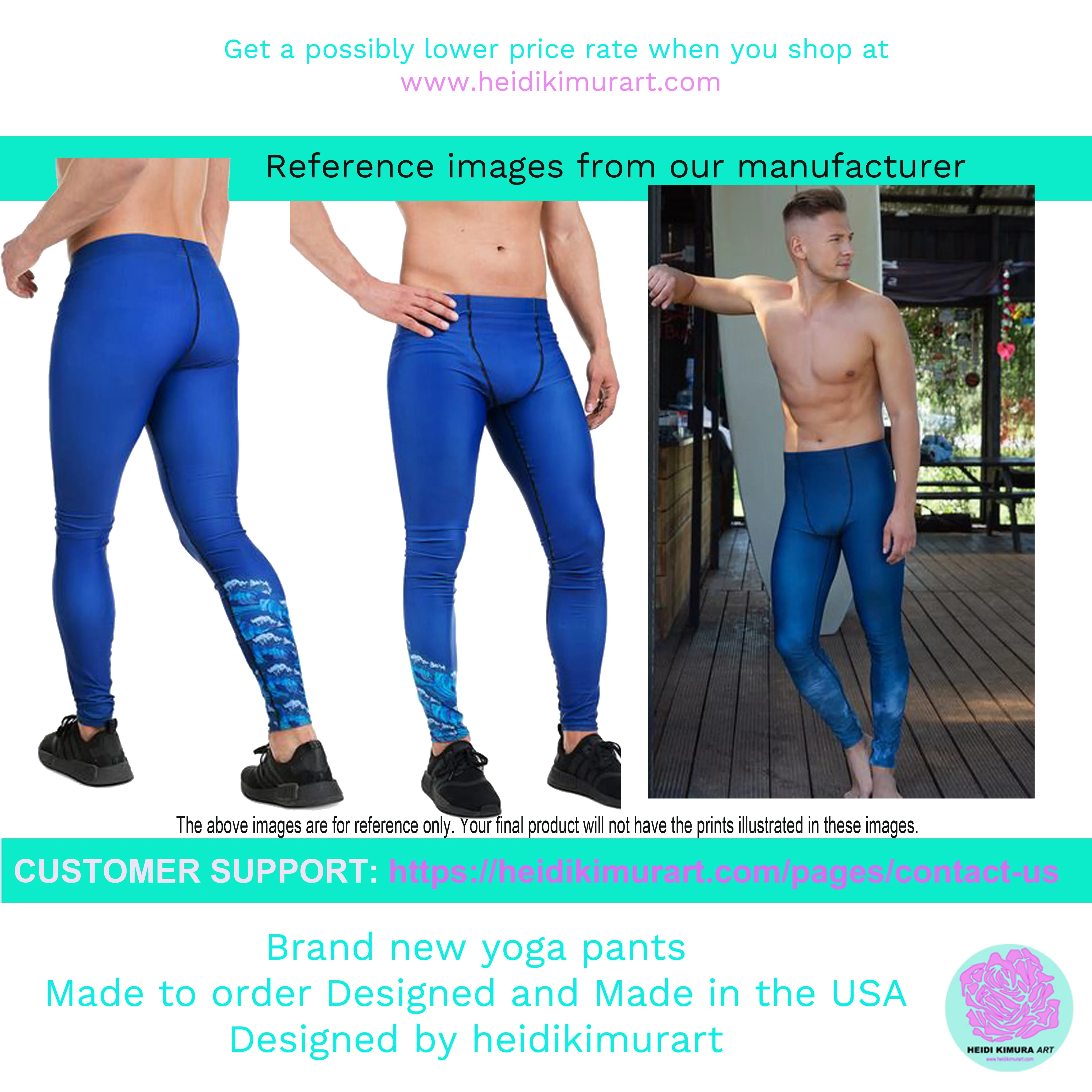 Blue Striped Men's Leggings, Vertical Stripes Modern Meggings Tights-Made in USA/EU/MX