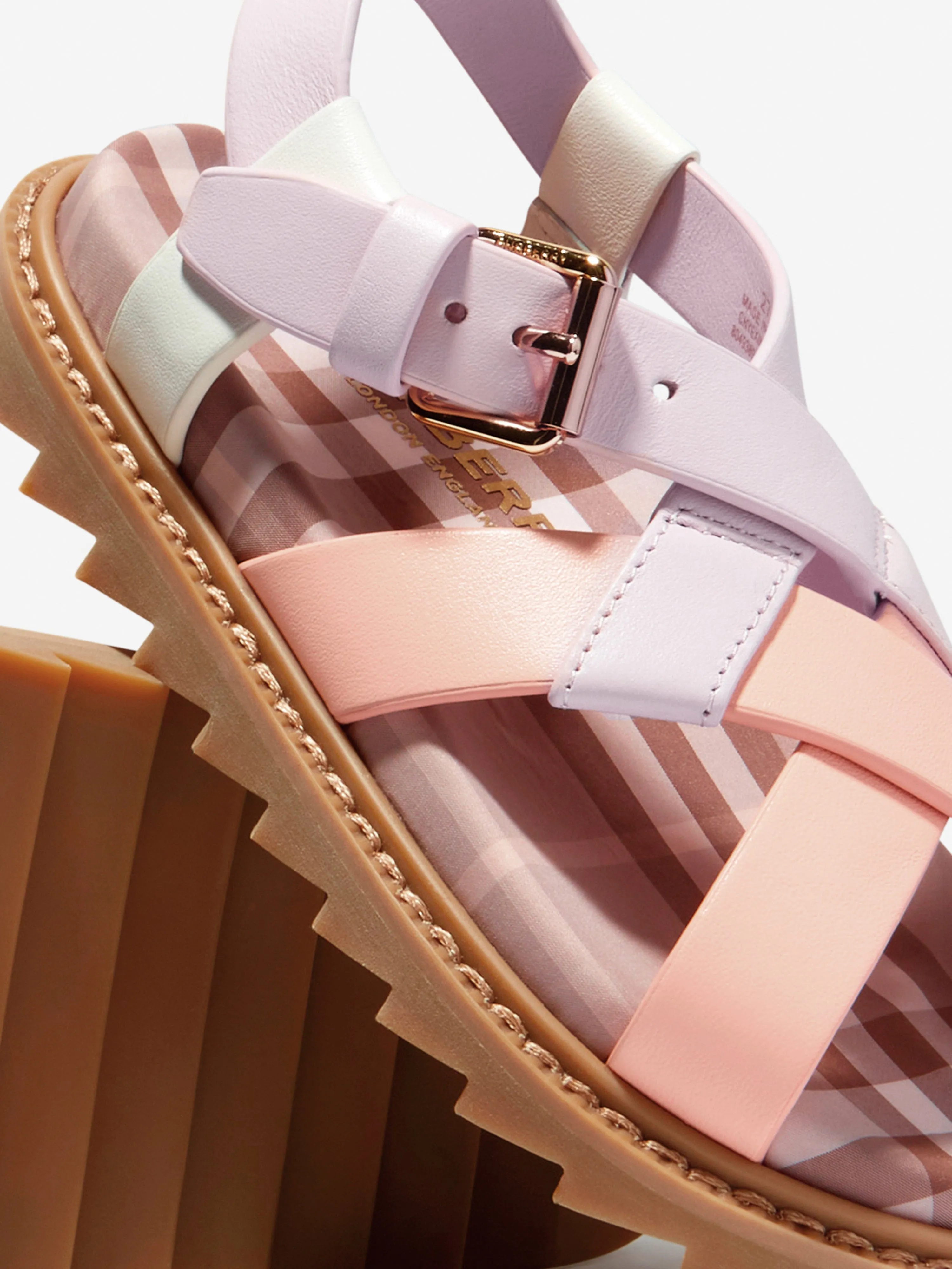 Burberry Girls Leather Strap Sandals