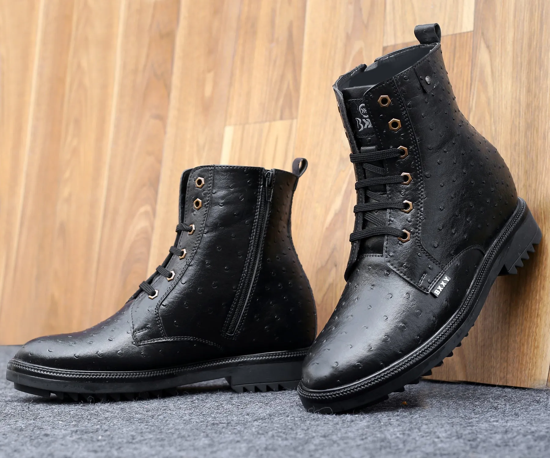 Bxxy's Men's 4 Inch Hidden Height Increasing Casual Textured Boots