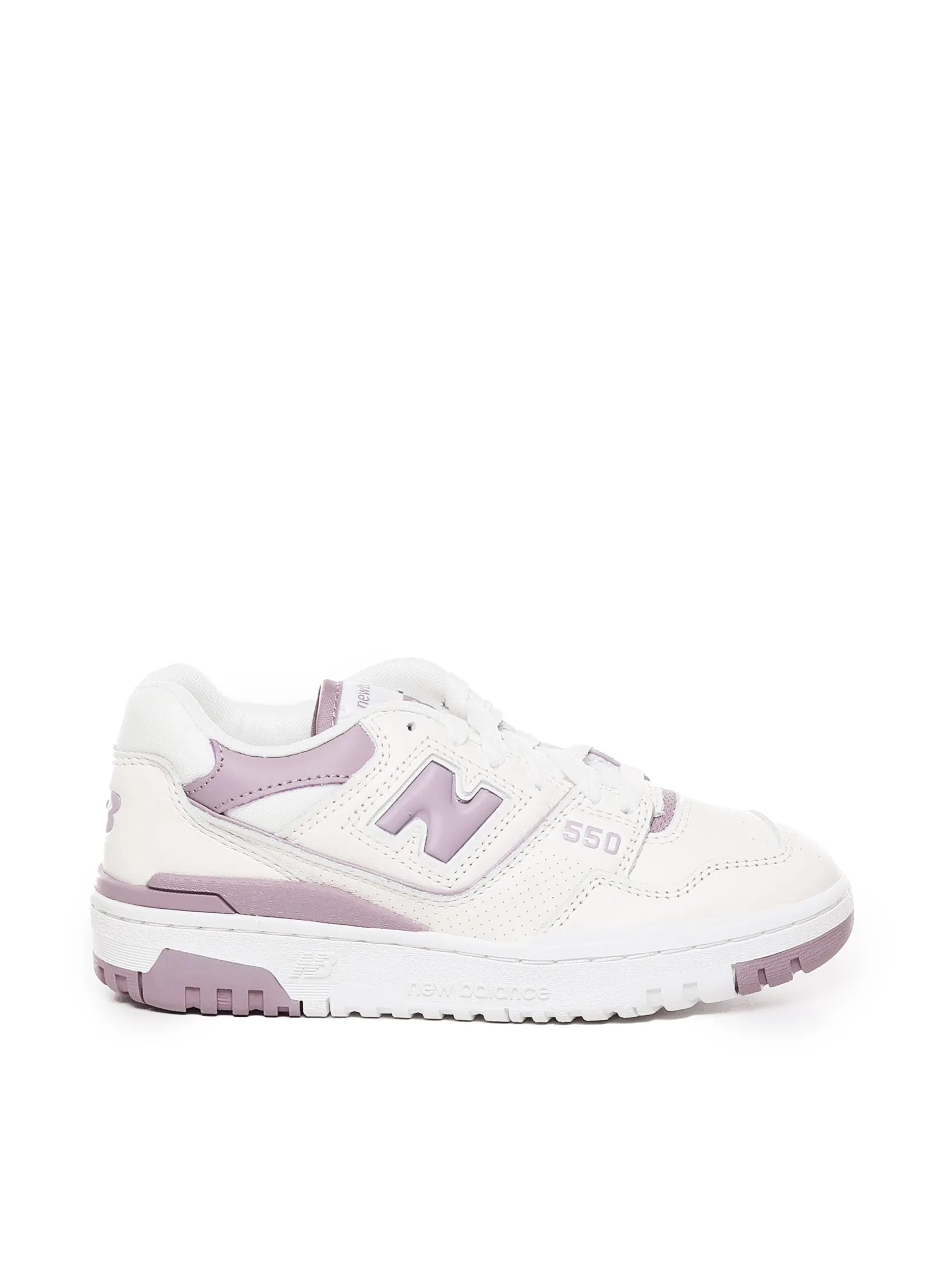 Calfskin Sneakers 550 in White Lilac