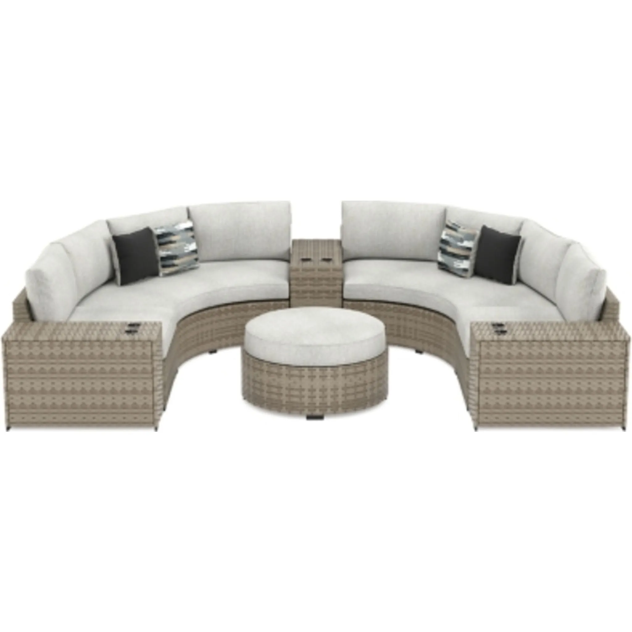 Calworth 7 Piece Outdoor Sectional with Ottoman