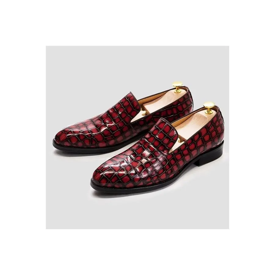 Chic CrocLeather Slip-on Dress Shoes